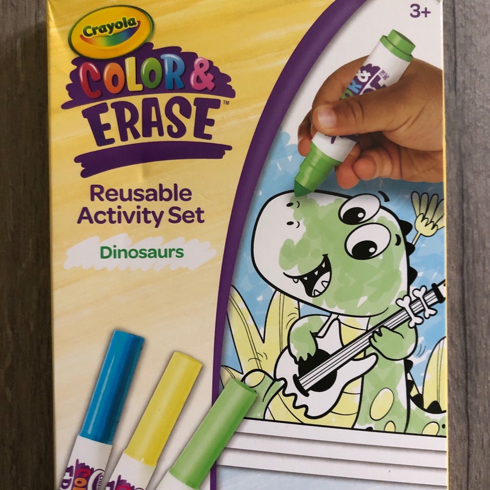 Crayola Color & Erase Dinosaur Activity Set - Green, Yellow, Blue